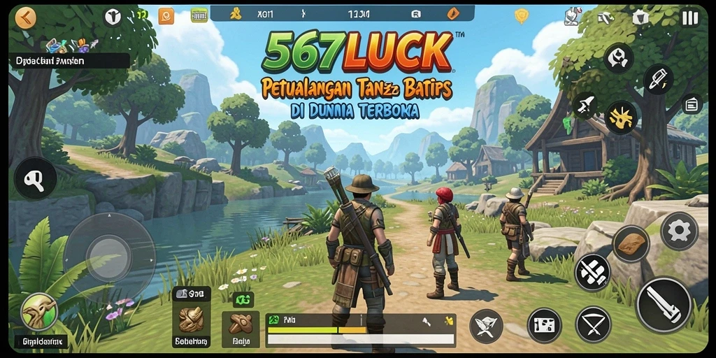 Gameplay 567LUCK yang menampilkan petualangan dunia terbuka.
