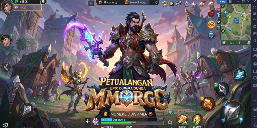 Screenshot gameplay 62IDN memperlihatkan pertarungan epik dalam dunia fantasi.