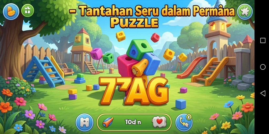 Screenshot gameplay puzzle yang menantang di 77AG.
