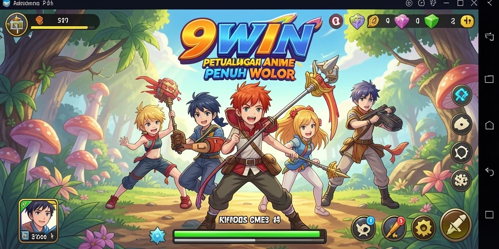 Tampilan gameplay seru dengan karakter anime yang ikonik.