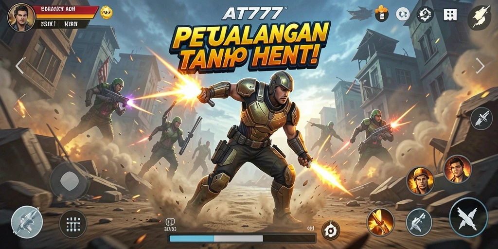 Tangkapan layar AT777 menampilkan aksi pertempuran yang mendebarkan.