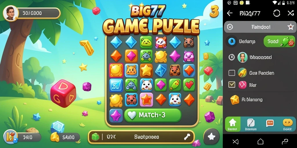Gameplay seru BIG77 dengan tantangan Match-3 yang menarik.