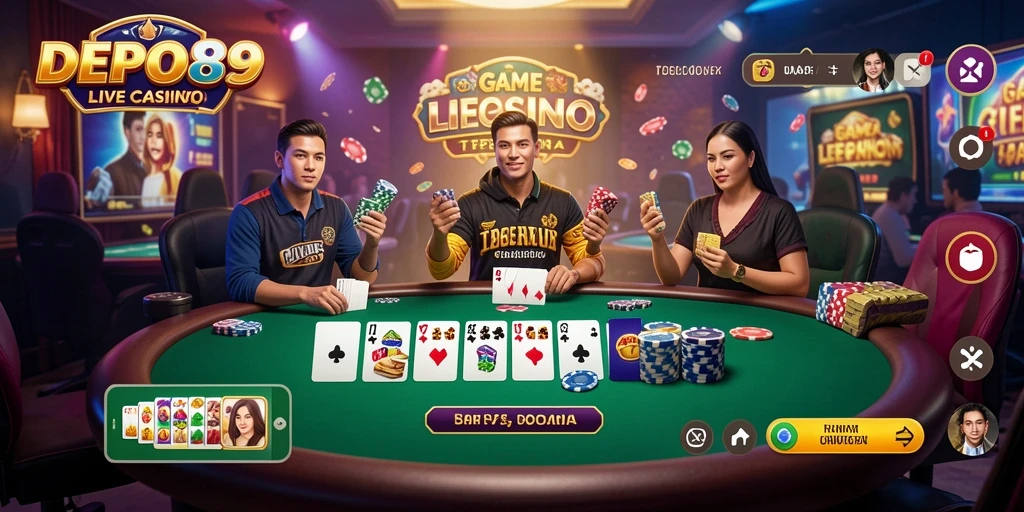 Tampilan permainan Live Casino yang menarik dan interaktif di DEPO89.