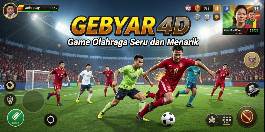 Tampilan gameplay seru di GEBYAR4D dengan kompetisi olahraga.