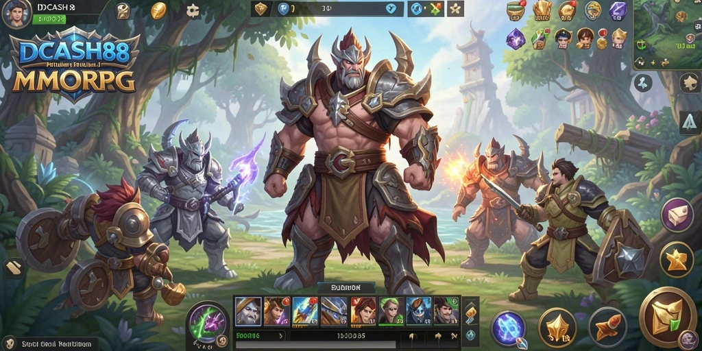 Screenshot gameplay IDCASH88 yang menunjukkan pertempuran seru di dunia MMORPG.