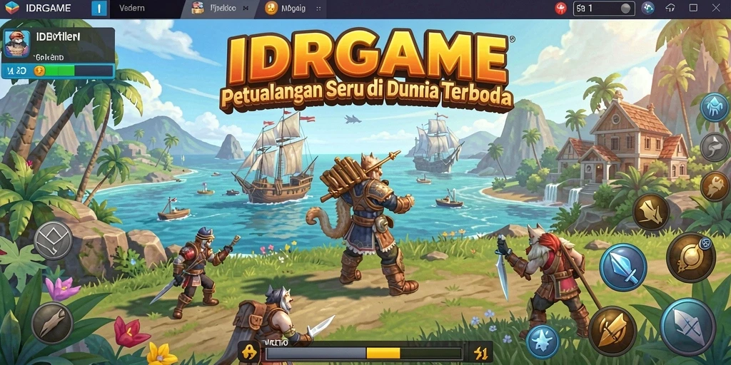 Screenshot gameplay IDRGAME menampilkan petualangan seru di dunia terbuka.