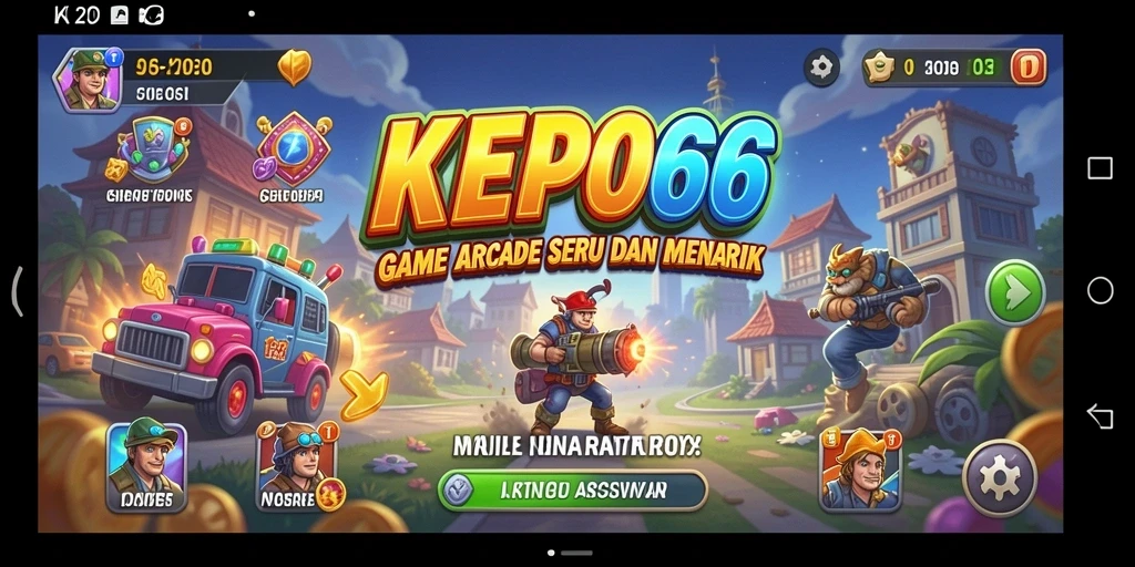 Tampilan gameplay KEPO66 yang penuh warna dan menantang.