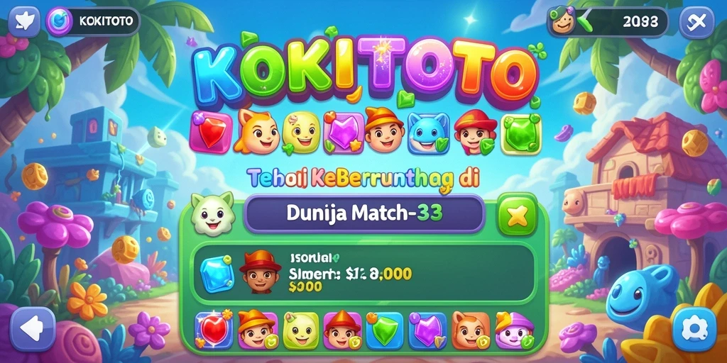 Gameplay seru KOKITOTO dalam Match-3 yang menantang.