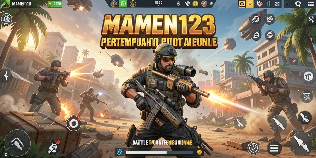 Gameplay seru MAMEN123 di arena Battle Royale.