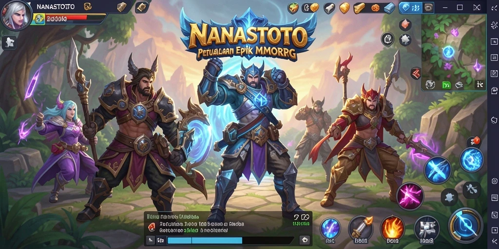 Tampilan gameplay menarik dari NANASTOTO yang mengajak petualangan dalam MMORPG.