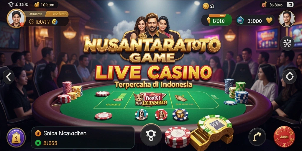 Tampilan menarik dari gameplay Live Casino NUSANTARATOTO.