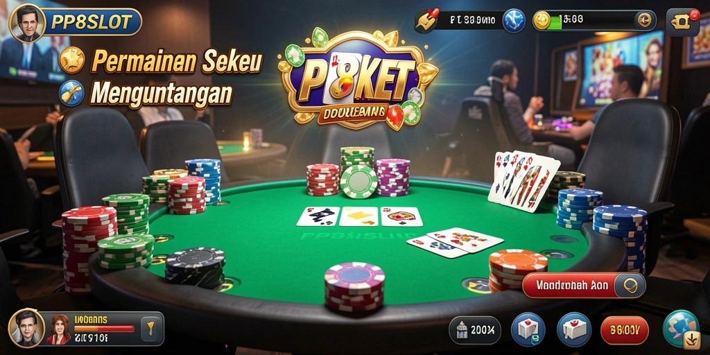 Tampilan gameplay seru PP8SLOT dengan aksi poker intens.