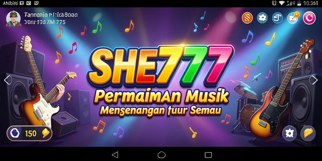 Tampilan gameplay SHE777 yang penuh warna dan interaktif saat bernyanyi.