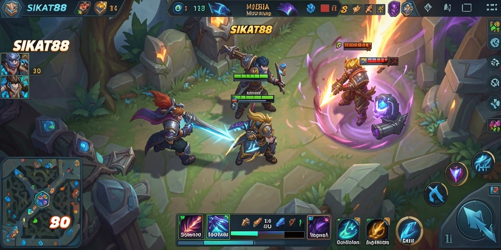 Tampilan gameplay SIKAT88 yang mendebarkan dan seru di arena pertempuran.