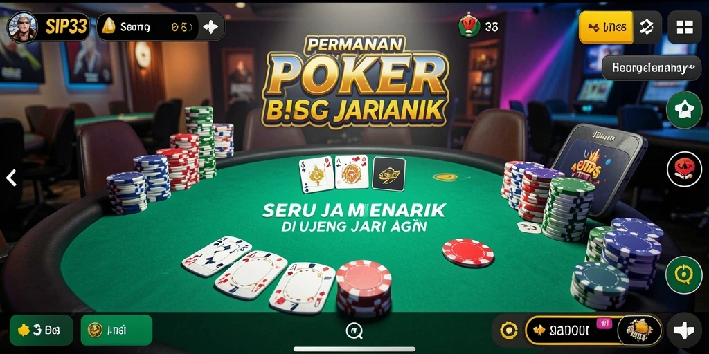 Screenshot utama SIP33 memperlihatkan aksi seru permainan Poker yang menarik.
