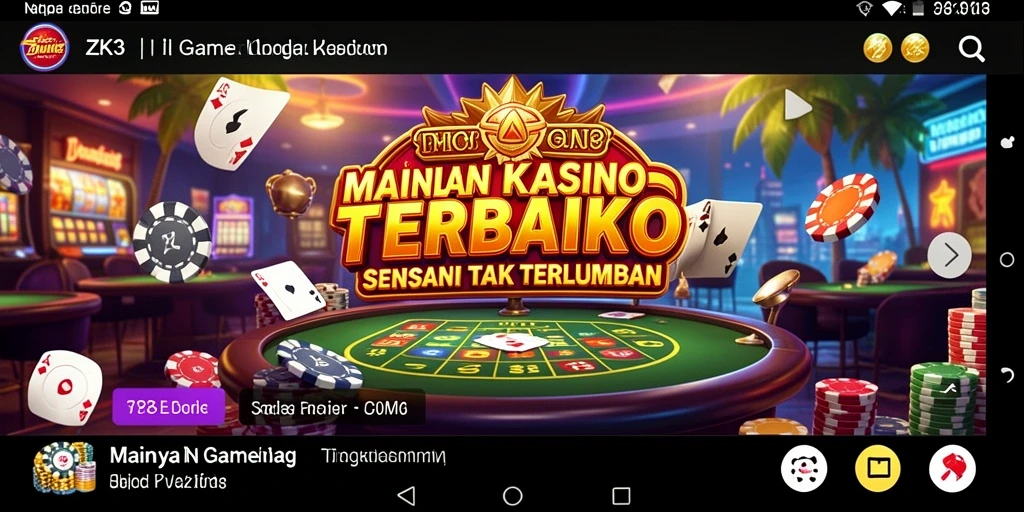 Screenshot ZK3 menampilkan gameplay menarik permainan Kasino.